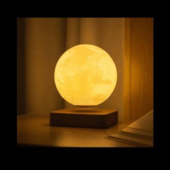 Levitating Moon Table Lamp, Magnetic Floating & Spinning Light - Picture 13 of 14